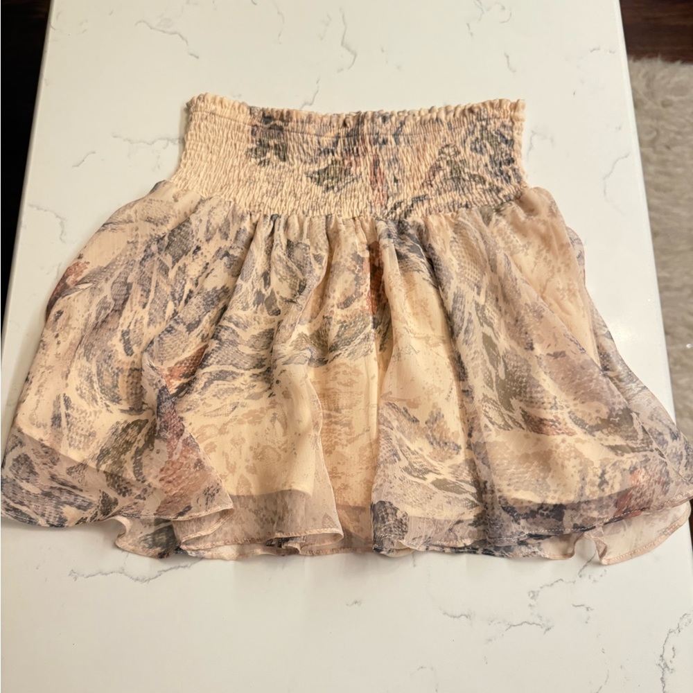 Floral Print Cream Skort